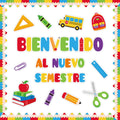 Spanish Bulletin Board Paper Stickers Set 54Pcs Bienvenidos Spanish Back To School First Day Of School Backdrop Spanish Posters