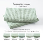 Phf Ultra Soft Waffle Weave Pillowcases King Size 20' X 36' 2 Pack, No Insert, Breathable Skin-Friendly Pillow Shams, Decorative Waffle Weave Pillow Case Covers, Sage Green