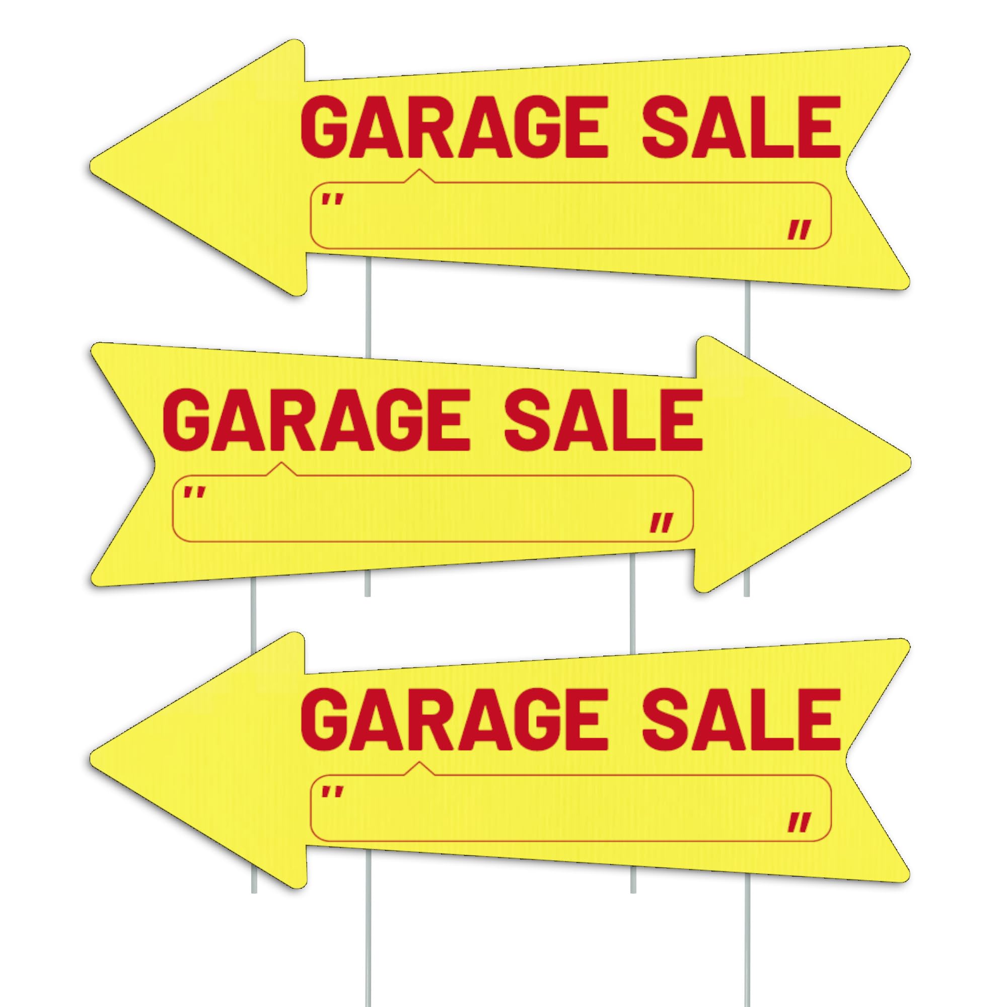 Garage Sale Sign Yellow Arrow Garage Sale Sign With Stakes Waterproof Reusable Yard Sale Signs With Directional Arrows 16X5Inch