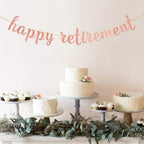 Innoru Glitter Happy Retirement Banner - For Farewell Party Bunting - Leaving Theme - Finally Retiring Party Bunting Decoration