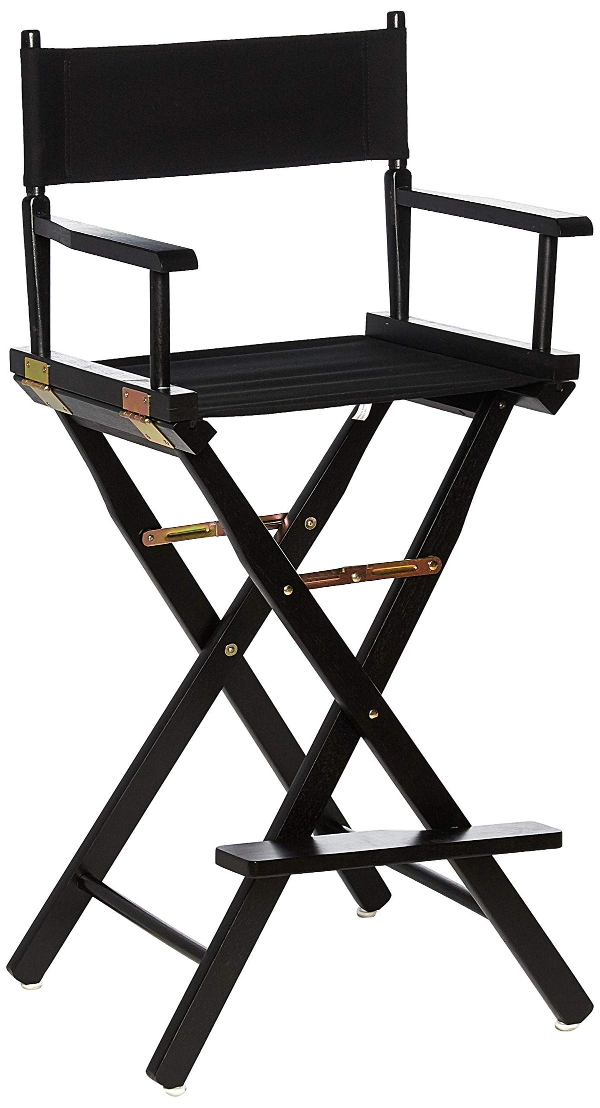 Casual Home Director'S Chair ,Black Frame/Black Canvas,30&quot; - Bar Height