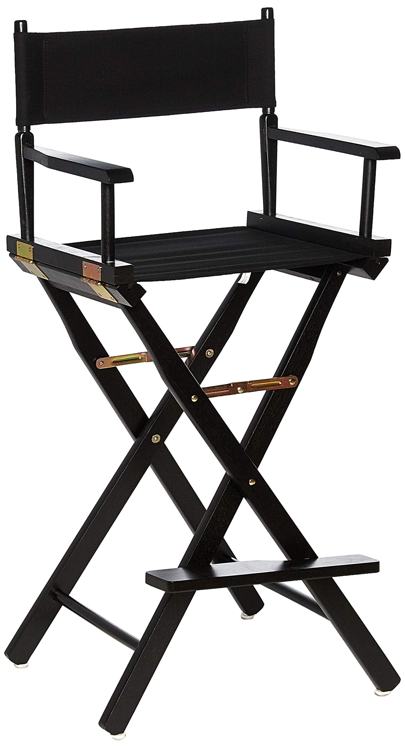 Casual Home Director'S Chair ,Black Frame/Black Canvas,30" - Bar Height