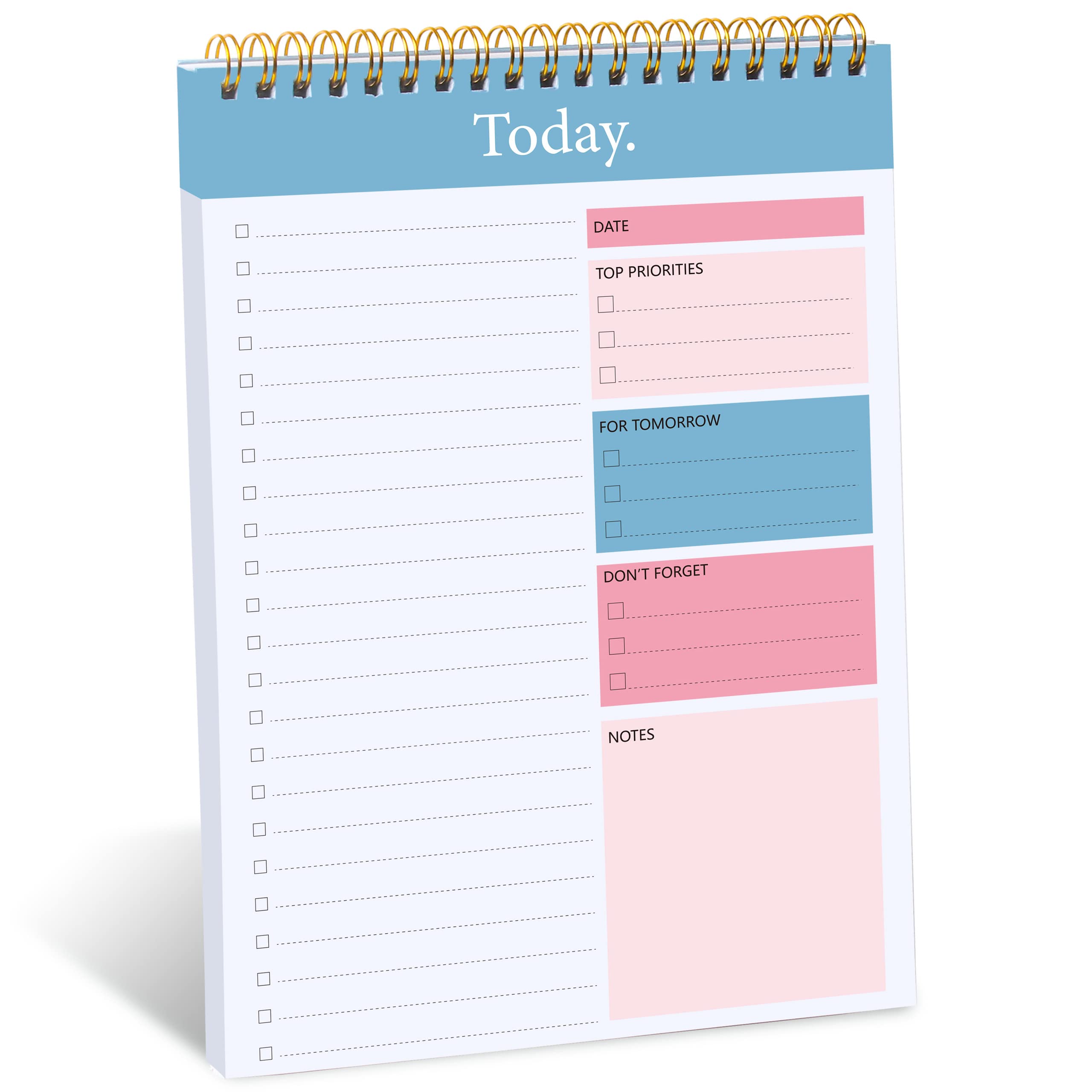 To Do List Notepad - Daily Planner Notepad Undated 52 Sheets Tear Off, 6.5' X 9.8' Checklist Productivity Organizer With Hourl
