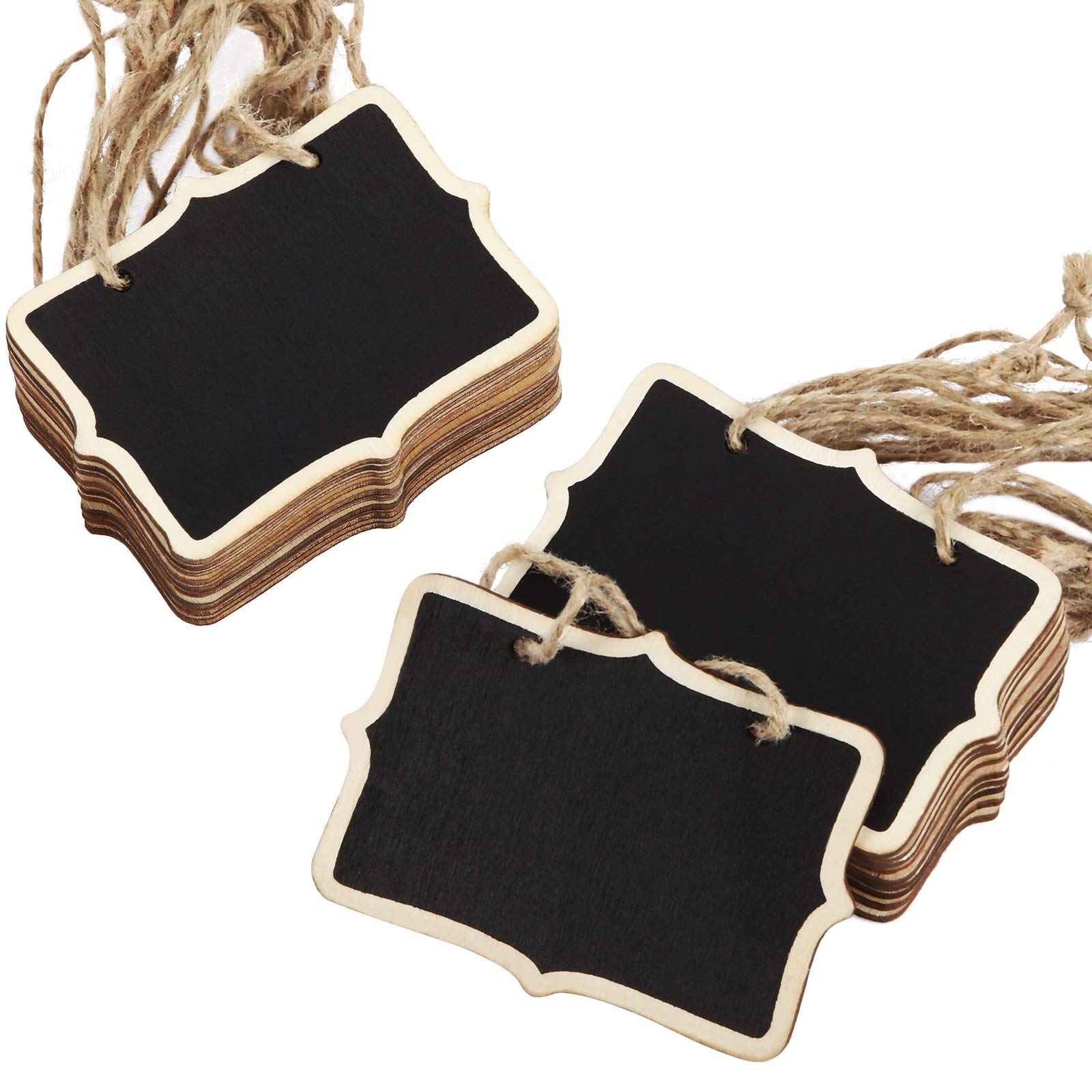 Outus Chalkboard Tags With String Mini Chalkboards Sign Wooden Hanging Chalkboard Labels Basket Tags Blackboard Tag Storage Tag