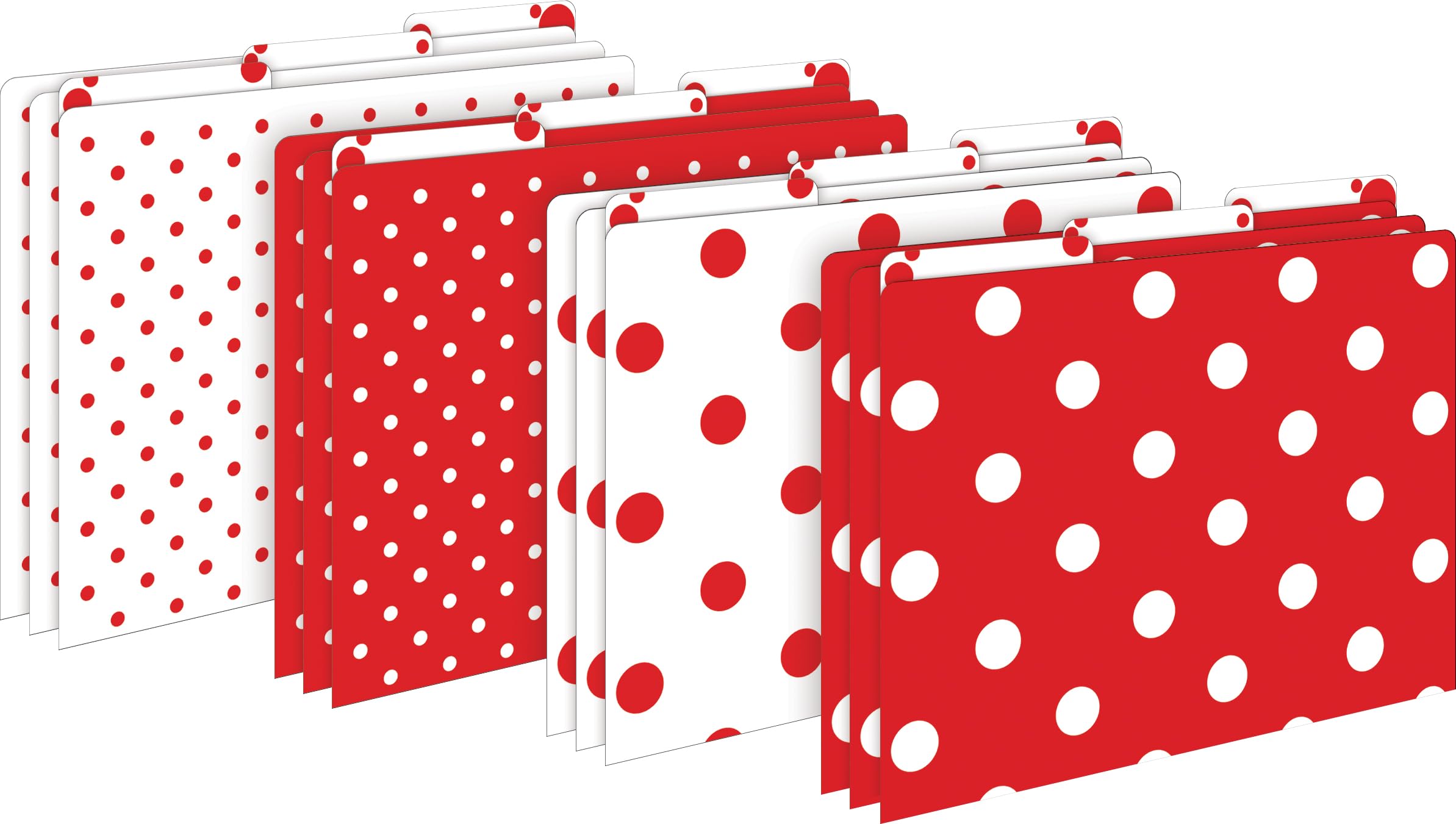 Barker Creek Red & White Dot File Folders On 14Pt Stock, Set Of 12, Letter Size, 1/3 Cut Tabs, Home, School And Office Supplies,