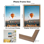 Jcjmy 11X15 Rustic Brown Picture Frame Set Of 6, Horizontal And Vertical Formats For Wall Hanging, 11 X 15 Wall Gallery Poster P