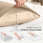 100% Cotton Queen Pillowcases Set Of 2, Deep Dream 600 Thread Count Pillow Cases, 20X30 Inches, Super Soft And Breathable Envelo