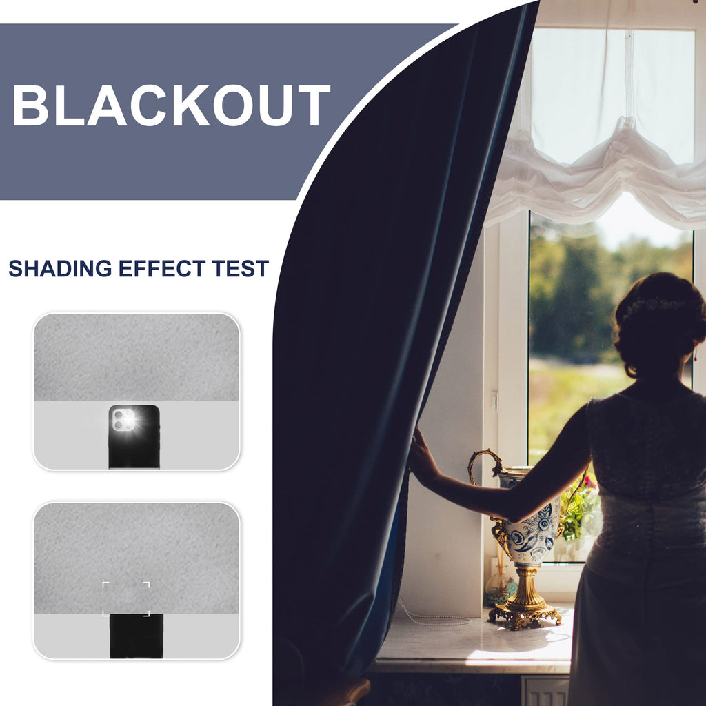 Jiuzhen Blackout Curtains For Bedroom - 70 X 63 Inch Extra Wide Privacy Assured Thermal Insulated Room Darkening Sliding Door Curtains For Living Room, Set Of 2 Panels With Tiebacks, Silver Grey