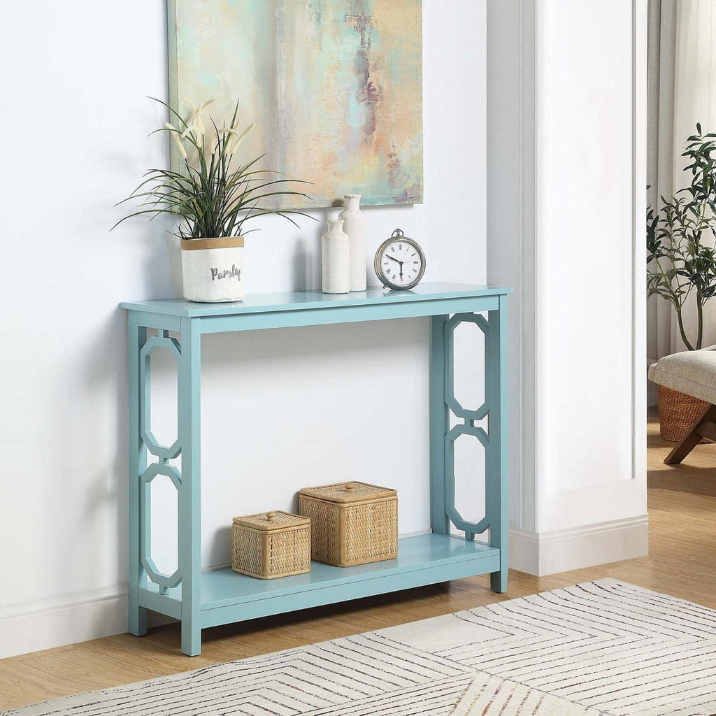 Convenience Concepts Omega Console Table, Sea Foam Blue