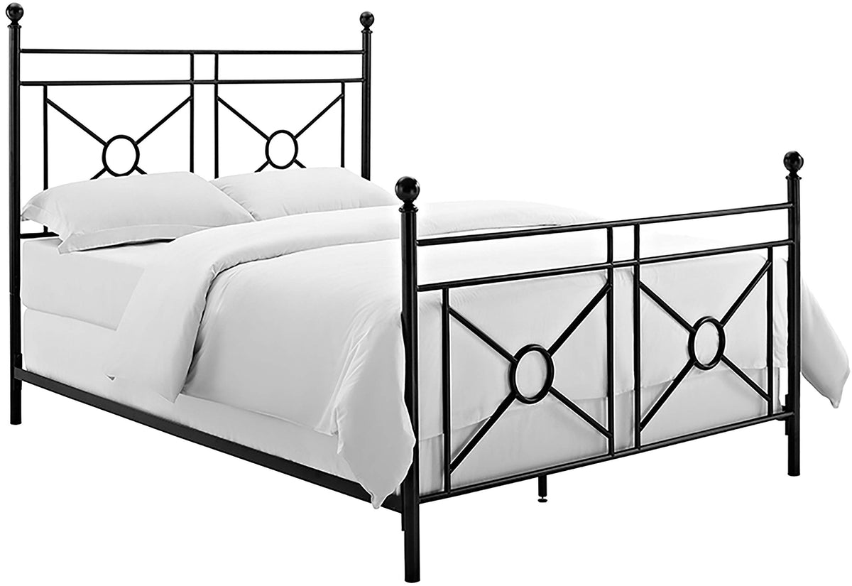 Crosley Furniture Montgomery Bed Set, Black, Queen