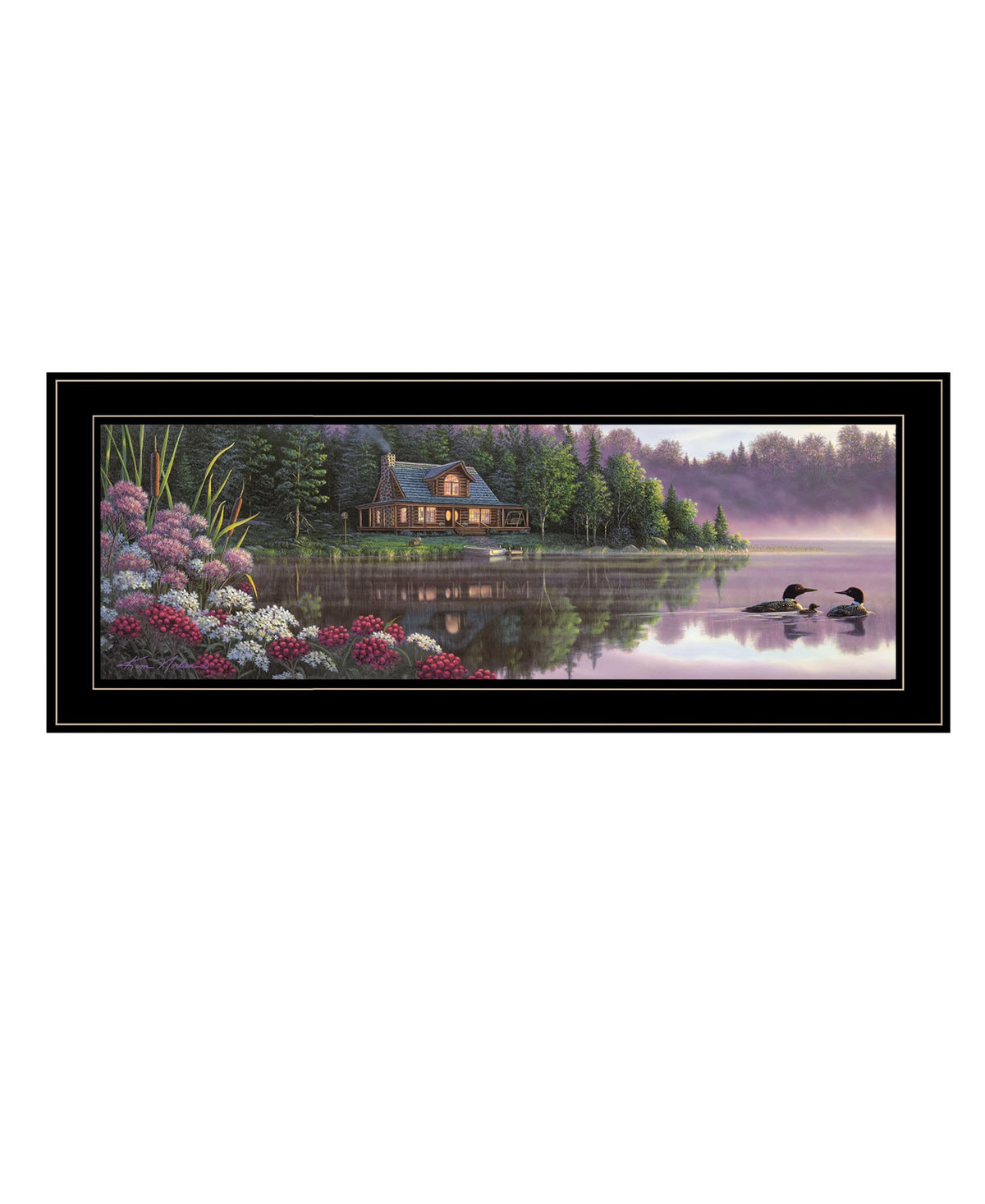 Beside Still Waters 2 Black Framed Print Wall Art