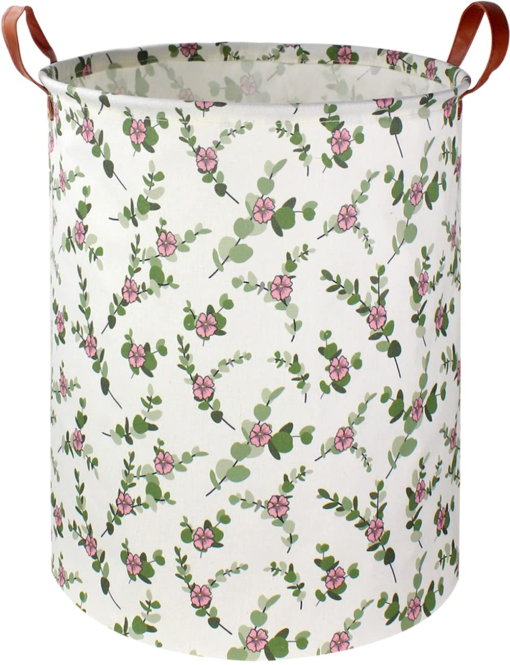 NTAOHAMPER Large Round Canvas Linen Laundry Hamper,Waterproof Storage Bin for Toys,Books,Clothes,Pets, Laundry Basket, Gift Bask