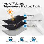 Grey Full Shade Curtain Panels, Thermal Insulated & Energy Efficiency Window Draperies For Guest Room, Full Blackout Curtains &
