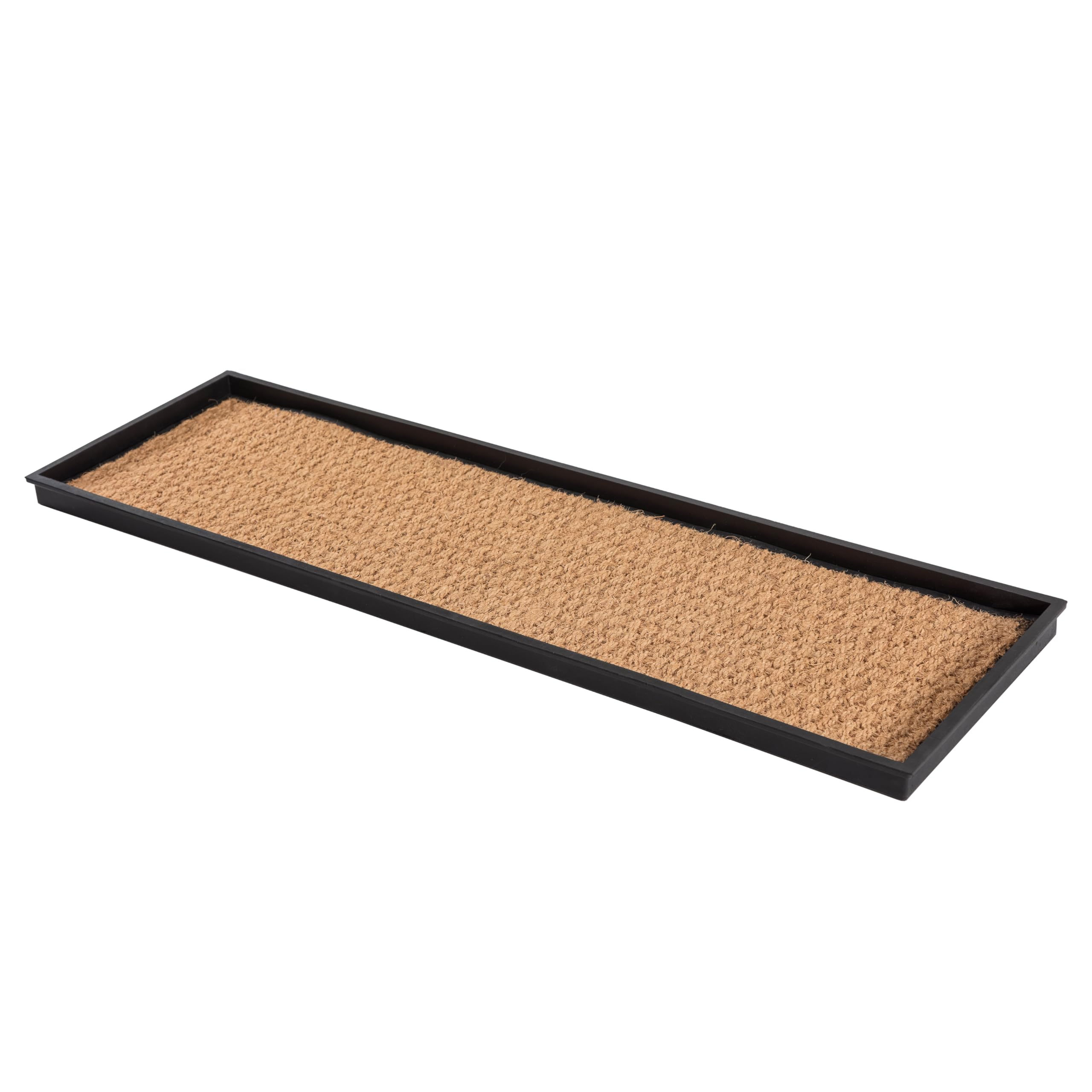 Anji Mountain Heavy Duty Waterproof Rubber Shoe Storage Mat Organizer/Boot Storage Tray Multi Use For Entryway With Coir, Tan In