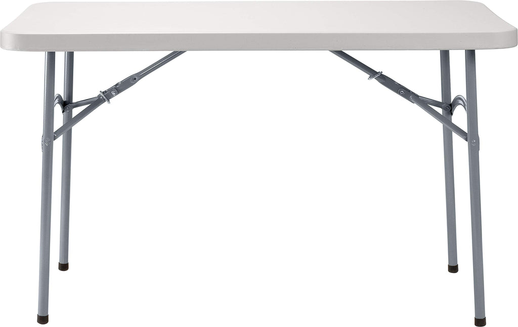 National Public Seating 24" X 48" Plastic Folding Table - Adjustable, Heavy-Duty, Portable, Indoor/Outdoor Table For Office, Camping, Events & Parties – Scratch & Heat Resistant, Speckled Gray