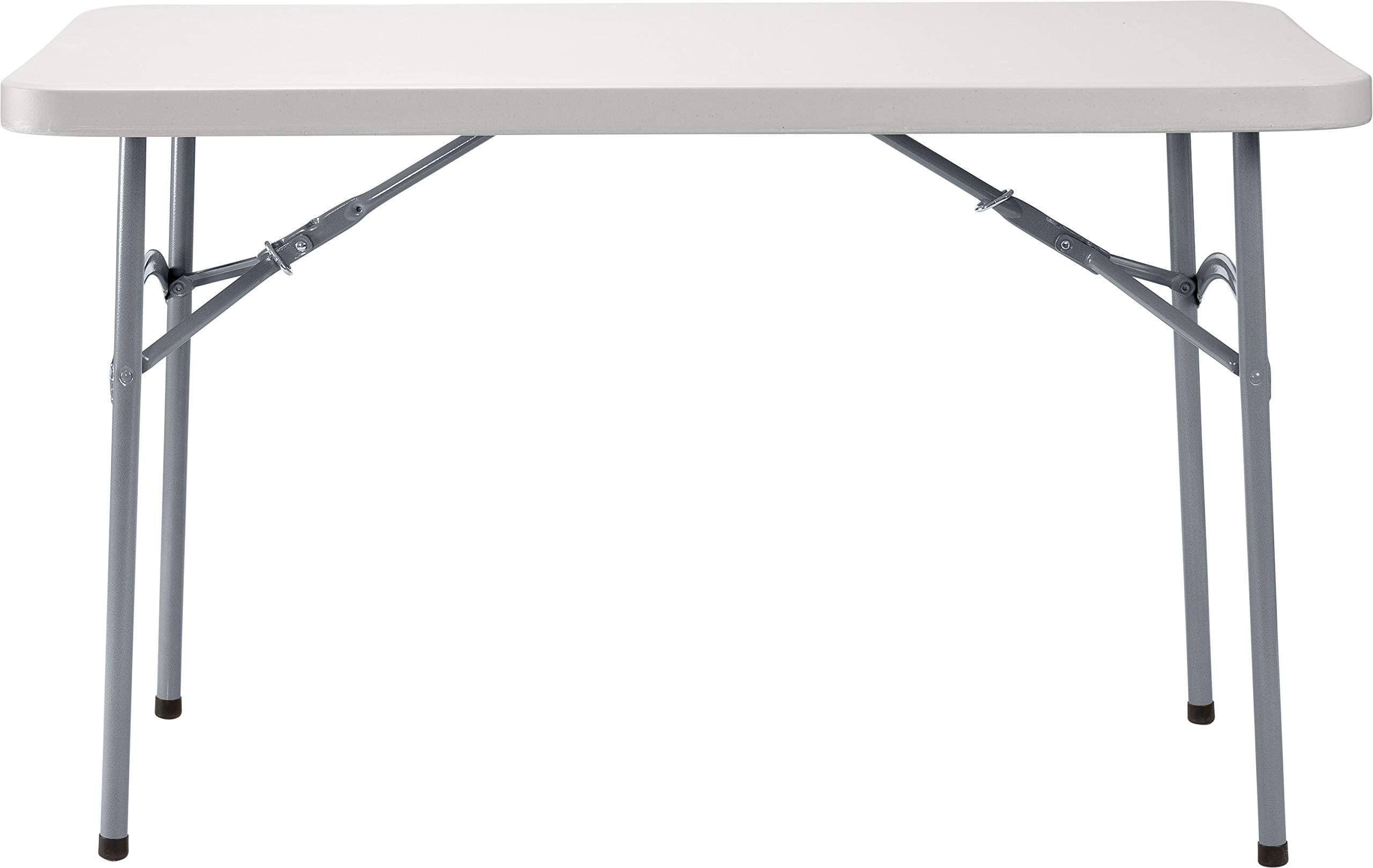 National Public Seating 24" X 48" Plastic Folding Table - Adjustable, Heavy-Duty, Portable, Indoor/Outdoor Table For Office, Camping, Events & Parties – Scratch & Heat Resistant, Speckled Gray