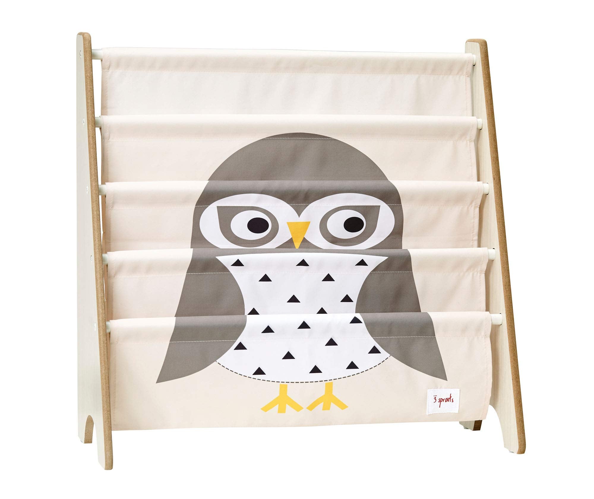 3 Sprouts Kids Book Rack - Space-Saving Bookshelf for Childrens Room - Toddler Bookcase Organizer, Book Shelf Ages 3+, Owl