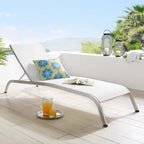 Modway Savannah Outdoor Patio Mesh Chaise Lounge Chair In White 25 X 76.5 X 12