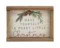 Have Yourself a Merry Little Christmas Mini Wood Tabletop Sign, Retro Christmas Freestanding Decor
