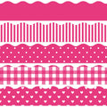 Whaline 69 Feet Valentine'S Day Bulletin Board Borders 5 Styles 60 Pieces Rolled Border Scalloped Border Heart Plaid Spot Stripe