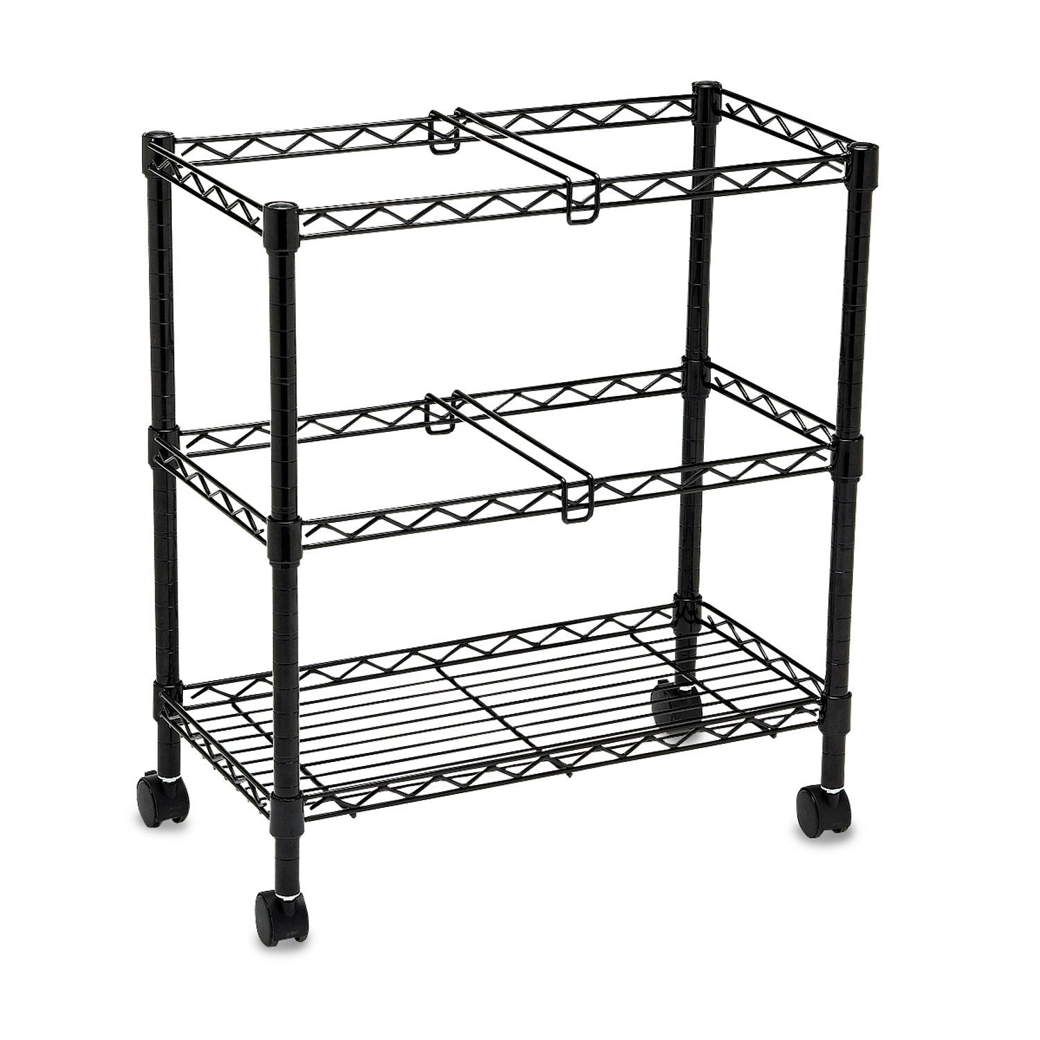 Safco Two-Tier Rolling File Cart File,Mobile,Cart,2Tier,Bk E2366 (Pack Of2)