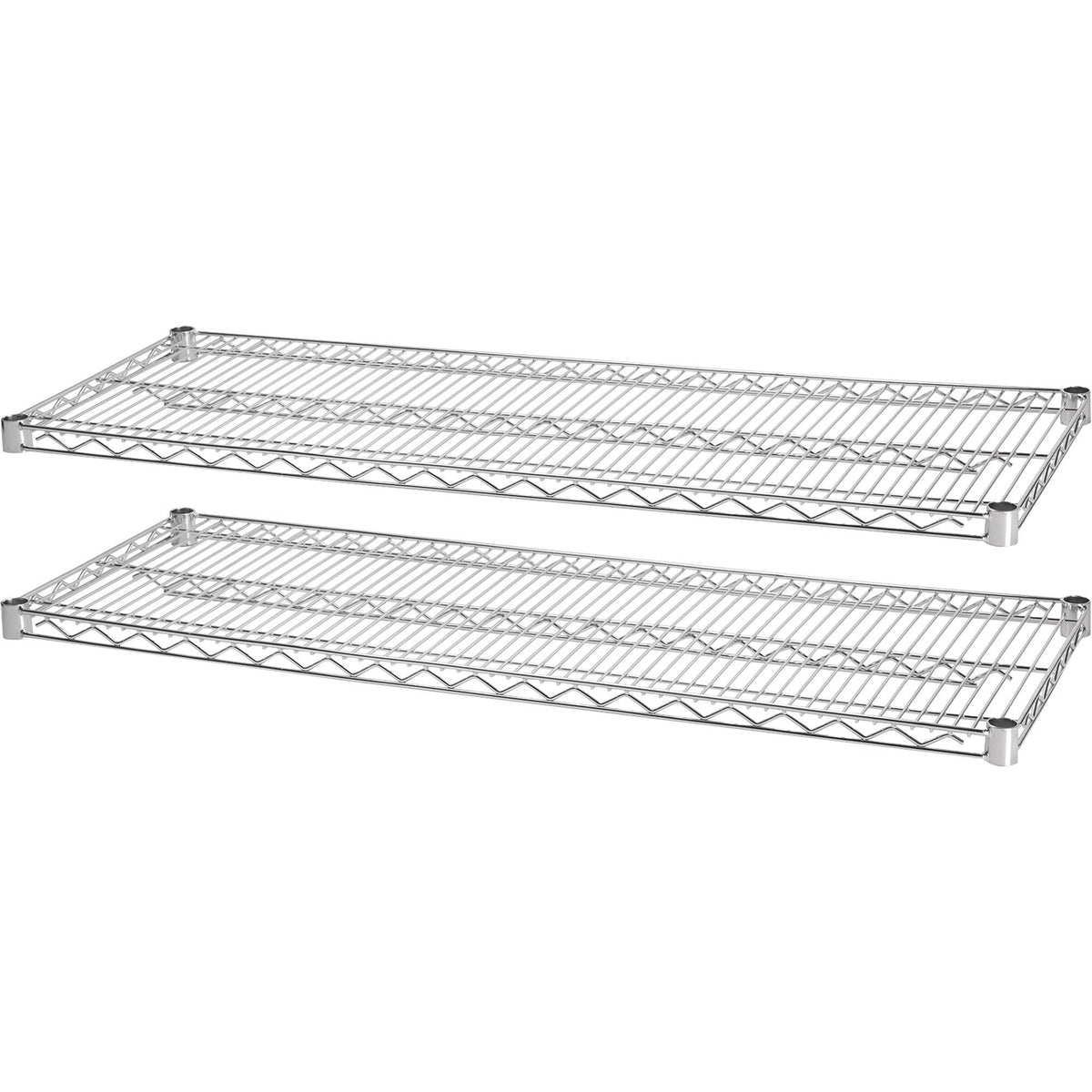 Lorell® Industrial Wire Shelving Extra Shelves, 48&quot; W X 18&quot; D, Chrome, Set Of 2