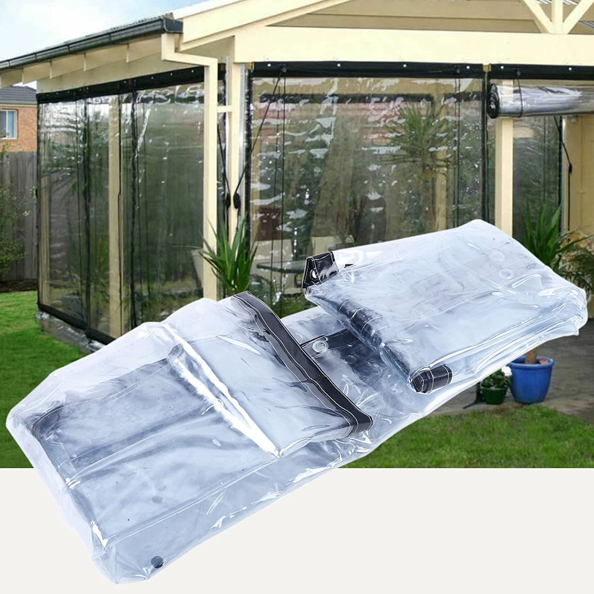 Commercial Grade Waterproof Clear Awning,Vinyl Clear Awning Canopy Roll Up Patio Enclosure For Tents, Awnings, Canopies,Curtain(
