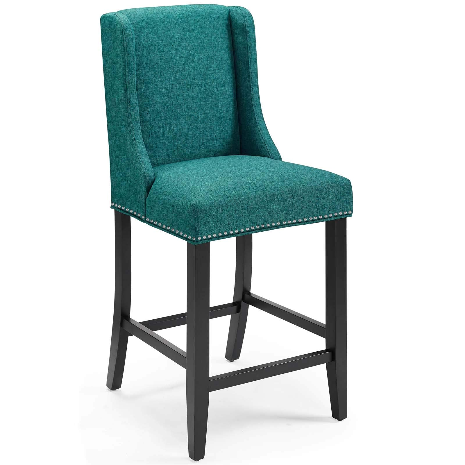 Modway Baron Fabric Upholstered Dining Counter-Height Bar Stool In Teal