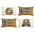 AVOIN colorlife Fall Pumpkin Truck Sunflowers Home Sweet Home Throw Pillow Covers, 12 x 20 Inch Autumn Thankful Grateful Blessed