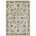 HomeRoots 509869 6 x 9 ft. Beige Gold Blue & Gray Oriental Power Loom Stain Resistant Rectangle Area Rug
