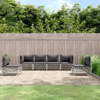 vidaXL Modern Patio Lounge Set - 5 Piece White Steel Frame and Woven Fabric with Comfortable Cushions for Outdoor Garden