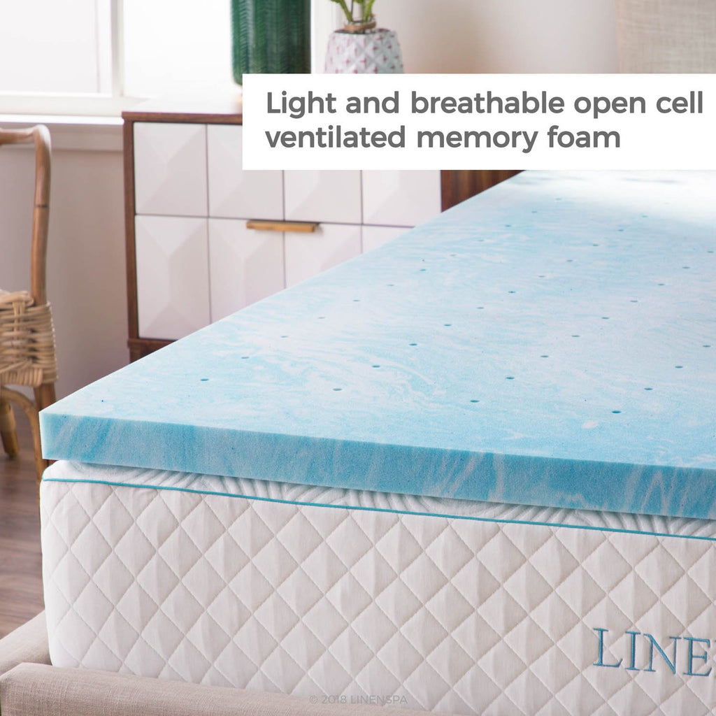 Linenspa 2 Inch Mattress Topper Queen - Gel Swirl Memory Foam Twin Xl Mattress Topper - Certipur-Us Certified - Twin Xl Size - Dorm Room Essentials
