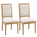 Furniliving French Country Dining Chairs Set of 2, Upholstered Dining Room Chairs with Back Farmhouse Kitchen Chairs for Living 
