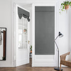 Homeideas Grey Door Curtains Blackout Privacy French Door Curtains, Door Window Curtains Christmas ?Decoration For Bedroom, 26 X