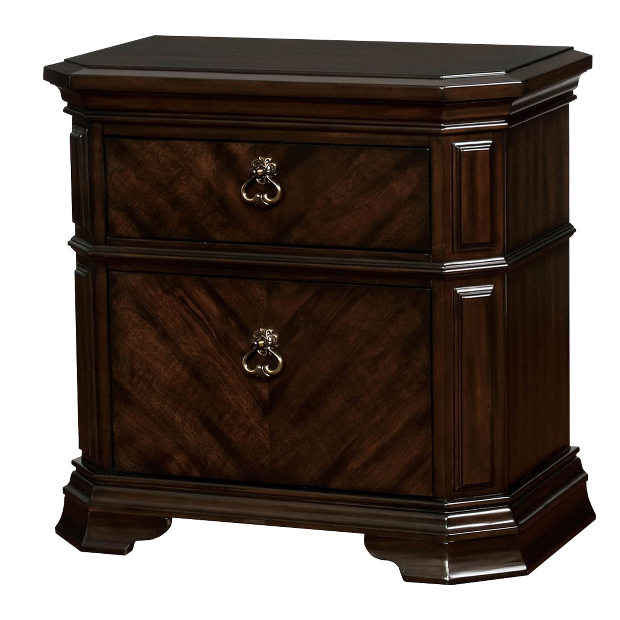 Benjara Benzara Wooden Nightstand With Usb Outlet, Brown,
