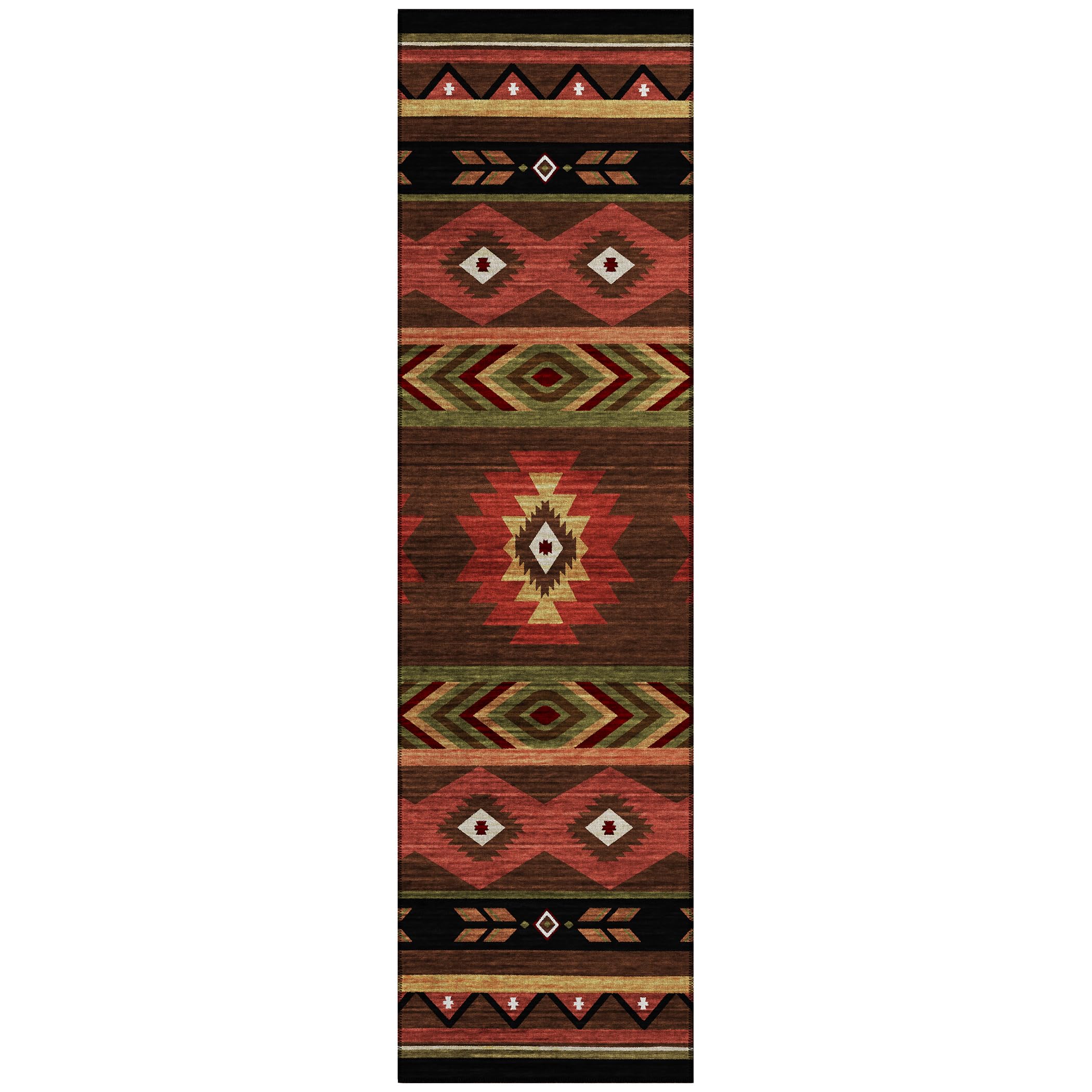 Addison Rugs Sonora Aso33 Brown 2'3" X 7'6" Indoor Outdoor Runner Rug, Easy Clean, Machine Washable, Non Shedding, Bedroom, Living Room, Dining Room, Kitchen, Patio Rug