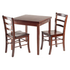 Winsome Lynnwood Collection 3 Piece Drop Leaf Table with 2 Counter V-Back Stools, Brown