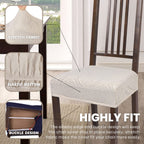 Searchi Water Repellent Dining Chair Seat Covers Set Of 4, Washable Stretch Seat Covers For Dining Chairs, Rear-Covered Dining R