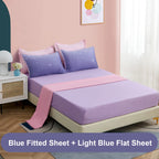Dinjoy Girls Women Comforter Set King Size Ombre Pink Purple Rainbow Bedding Set 7 Pieces Bed In A Bag For Teen Adult (1 Comfort