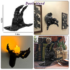 Dazonge Halloween Decorations, Pack Of 3 Wall Mounted Creepy Reaching Hands With Lighted Candles, Life-Sized Horror Hands For Go