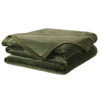 Soft Queen Size Blanket Warm Fuzzy Microplush Lightweight Thermal Fleece Blankets For Couch Bed Sofa,90X90 Inch, Olive Green