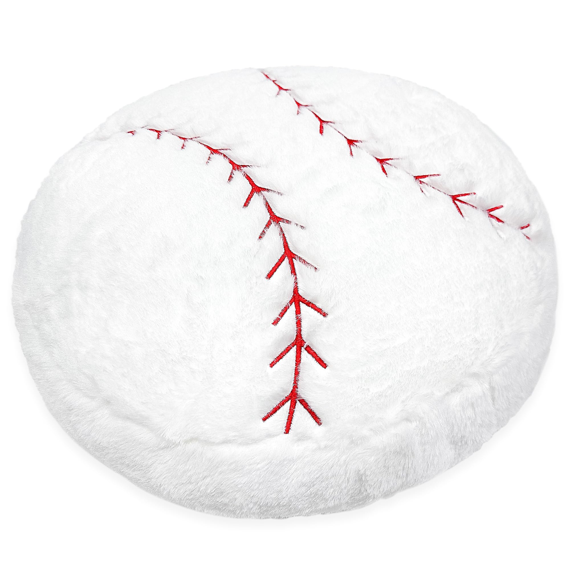 Ourhonor Baseball Plush, 18 Inch Baseball Pillow Soft Fluffy Football Stuffed Plushies Toy Comfortable Cushion Room Decorations