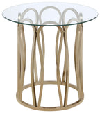 Coaster Home Furnishings Monett Metal Round End Table Chocolate Chrome and Clear
