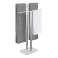 KES Standing Towel Rack 2-Tier Towel Rack Stand with Marble Base for Bathroom Floor, Upgrade Steady Design, Pro-Grade 18/8 Stain