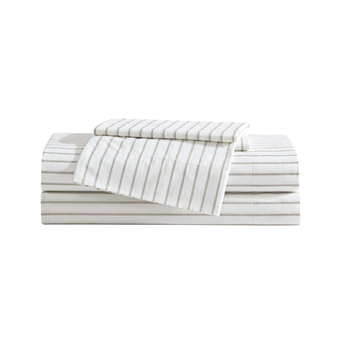 Eddie Bauer - Twin Sheet Set, Cotton Percale Bedding Set, Super Soft And Bedding Set, Oeko-Tex Certified (Essential Stripe Beige