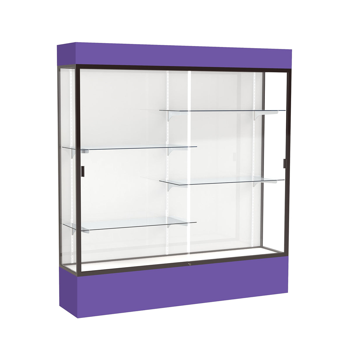 Waddell Spirit Lighted Floor Display Case, 72 Inches Wide, Purple