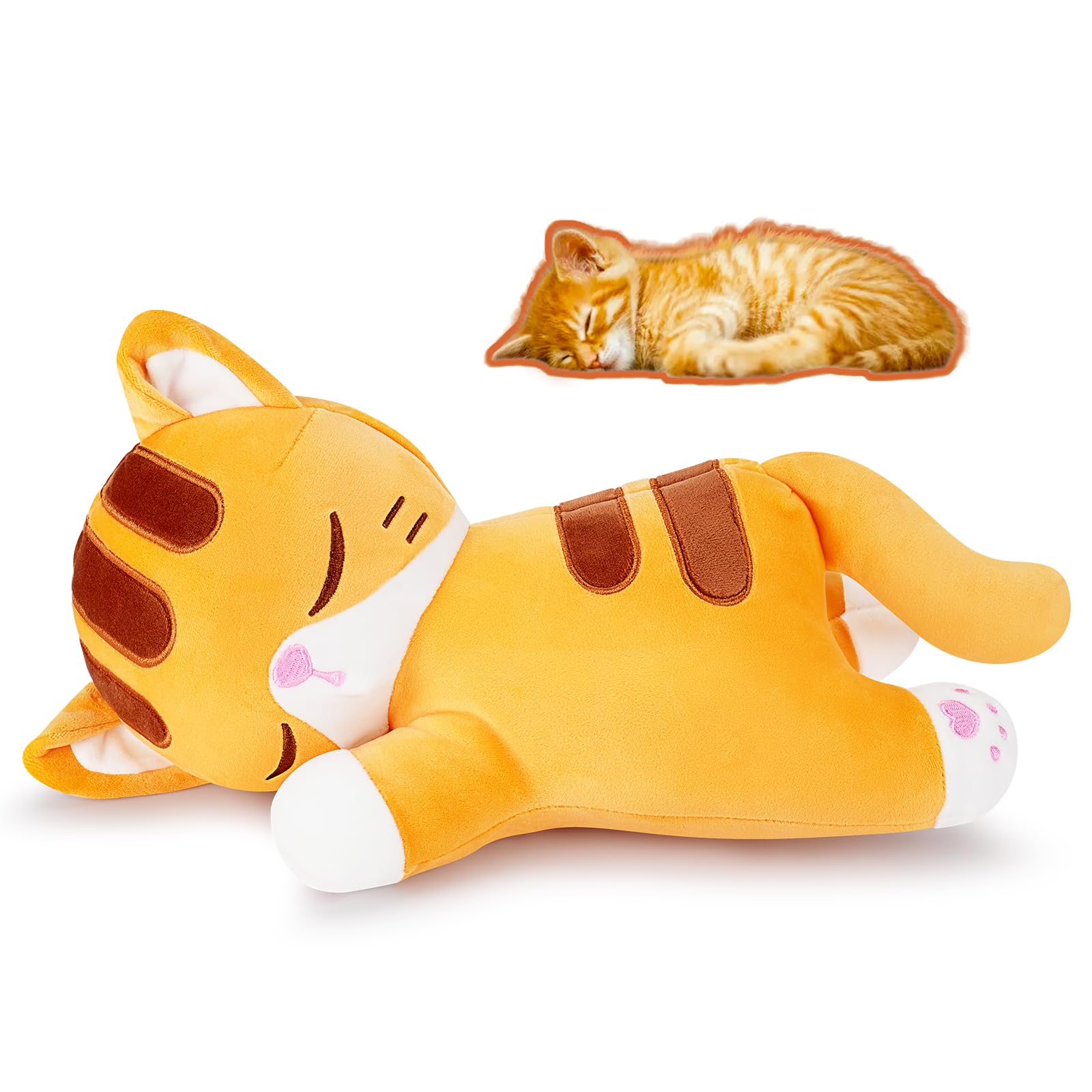 Achwishap Cat Stuffed Animal,Cat Plush Pillow,Soft Kitten Plush Kawaii Hugging Pillow,Cute Plush Toys Cuddle Plushie for Kids Ad