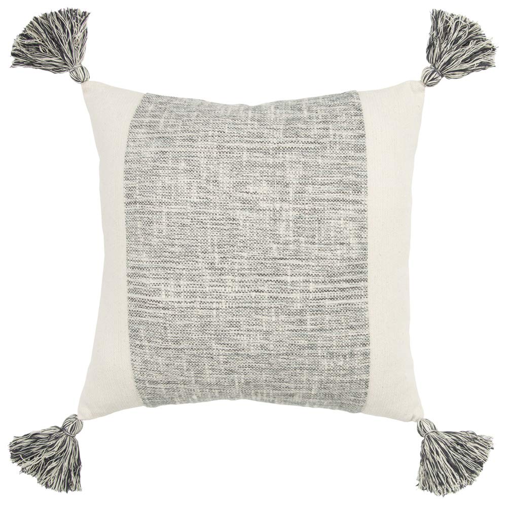 Rizzy Home Donny Osmond Color Block 20" X 20" Cotton Pillow Cover In Light Gray