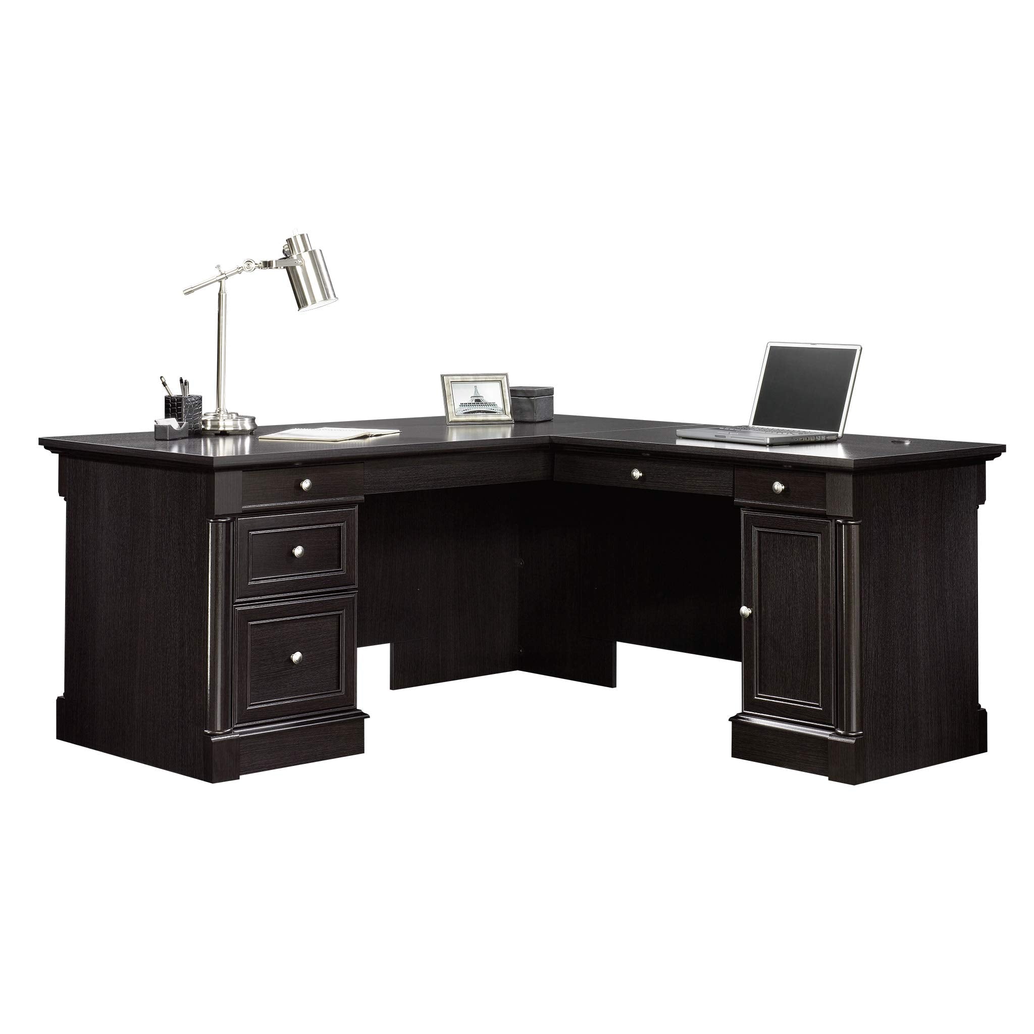 Sauder Palladia L-Desk, L: 68.74 x W: 65.12 x H: 29.61, Wind Oak
