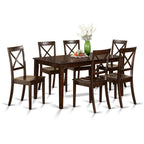 East West Furniture CAB7S-CAP-W 7 Piece Kitchen Table & Chairs Set Consist of a Rectangle Dining Table and 6 Dining Room Chairs, 36x60 Inch, Cappuccino